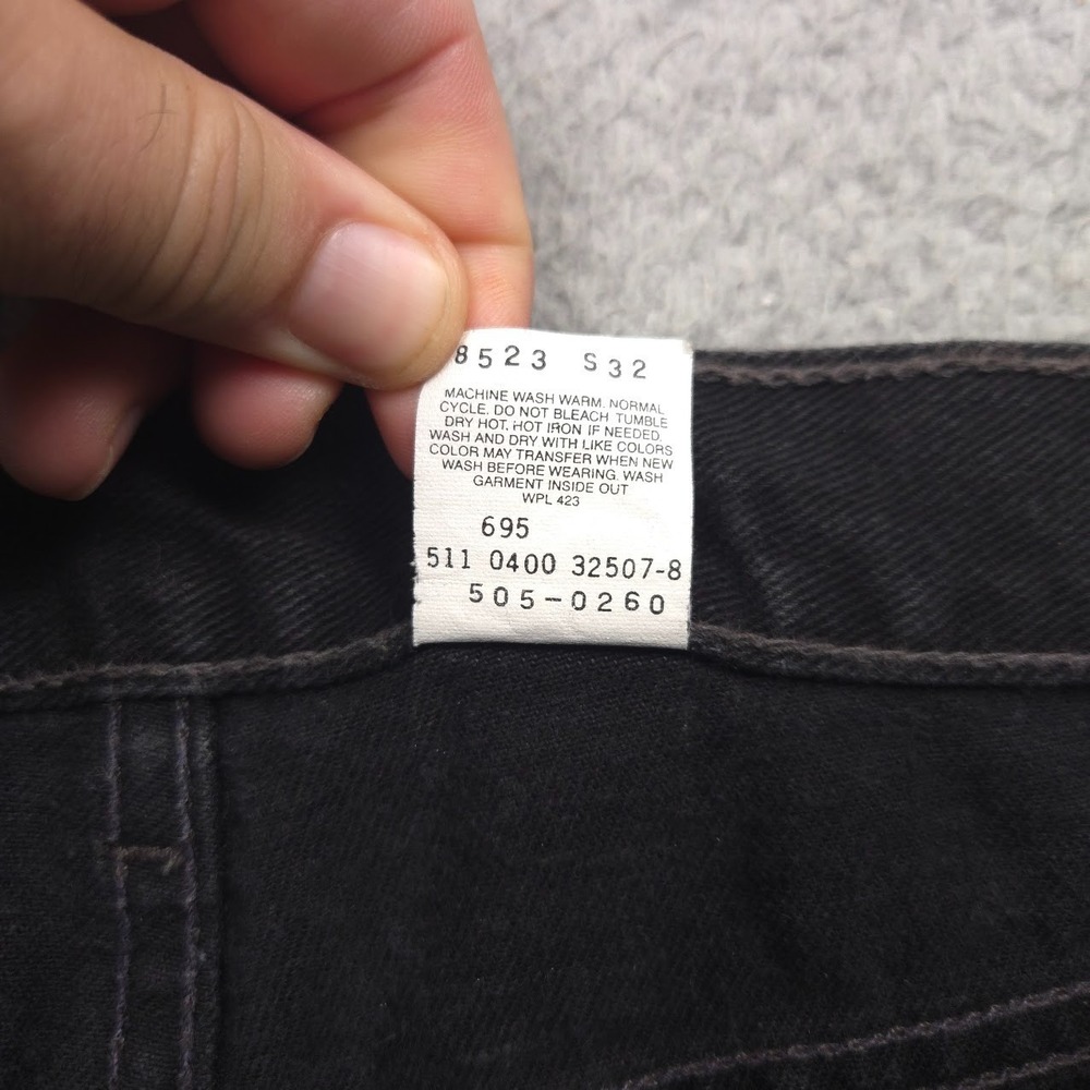 Levis 505 36x32 Black Regular Fit Straight Leg Men Jean Made in USA Vintage 90's - Picture 4 of 13